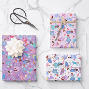 Magical Watercoloured Fairies Wrapping Paper Sheets