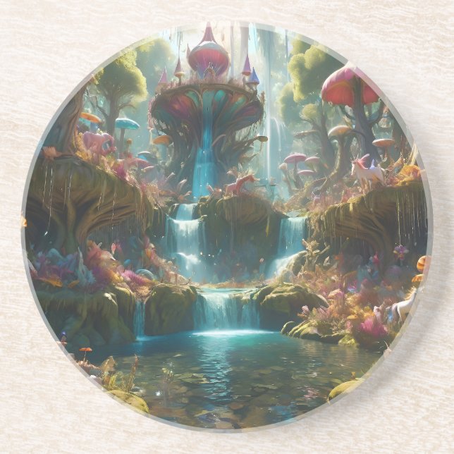 Magical Waterfall Landscape Coaster (Front)