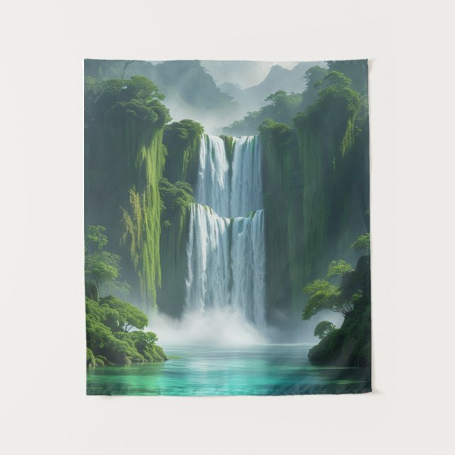Magical waterfall landscape tapestry (Front)