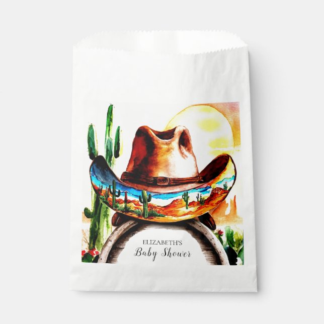 Magical Western Hat Cowboy Baby Shower Favor Bag (Front)