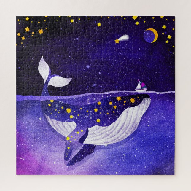 Magical Whale: Dark Ocean Night Jigsaw Puzzle (Vertical)