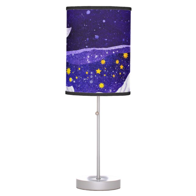 Magical Whale: Dark Ocean Night Table Lamp (Front)