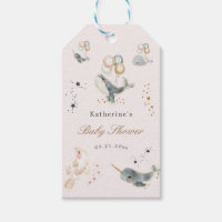 magical whales balloons baby shower gift tags