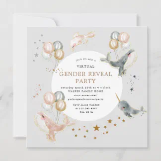 Backflips Or Barbells Gender Reveal Party Invite 5x7 Digital Personalized  Boy Or Girl Gender Reveal Invitation Pink Or Blue 20.0