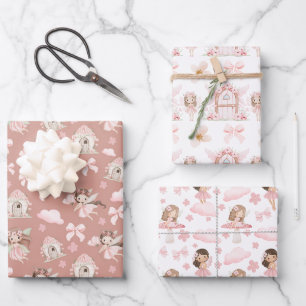 Magical Whimsical Cute Fairies Wrapping Paper Sheets