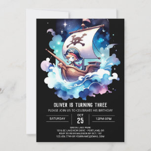 Magical Whimsical Pirate Birthday Invitation