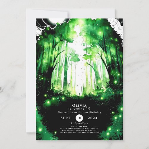 Magical Whimsy Woodland Birthday Invitation