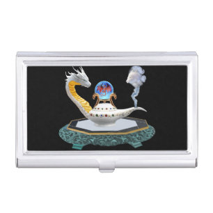Magical White Ceramic Dragon Lamp Business Card Case