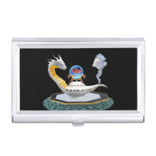 Magical White Ceramic Dragon Lamp Business Card Case