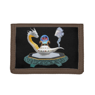 Magical White Ceramic Dragon Lamp Tri-fold Wallet