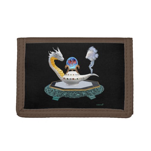 Magical White Ceramic Dragon Lamp Tri-fold Wallet