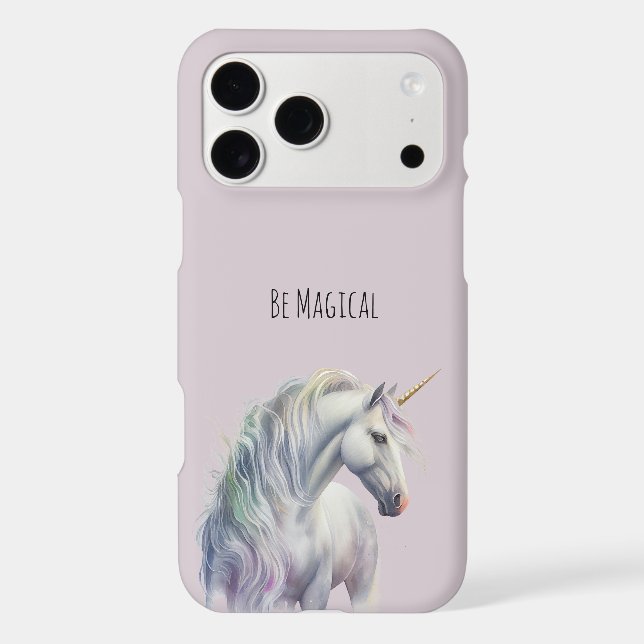 Magical White Gold Horn Unicorn  iPhone Case (Back)