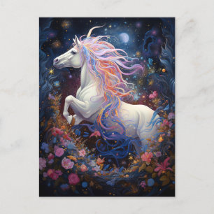 Magical White Horse Fantasy Art Postcard