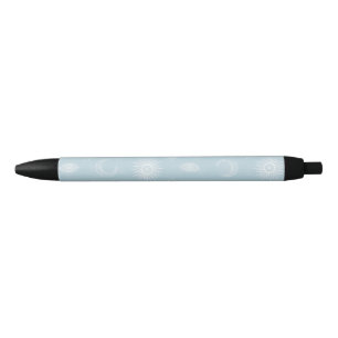 Magical White Moon Sun Stars Blue pattern Pen