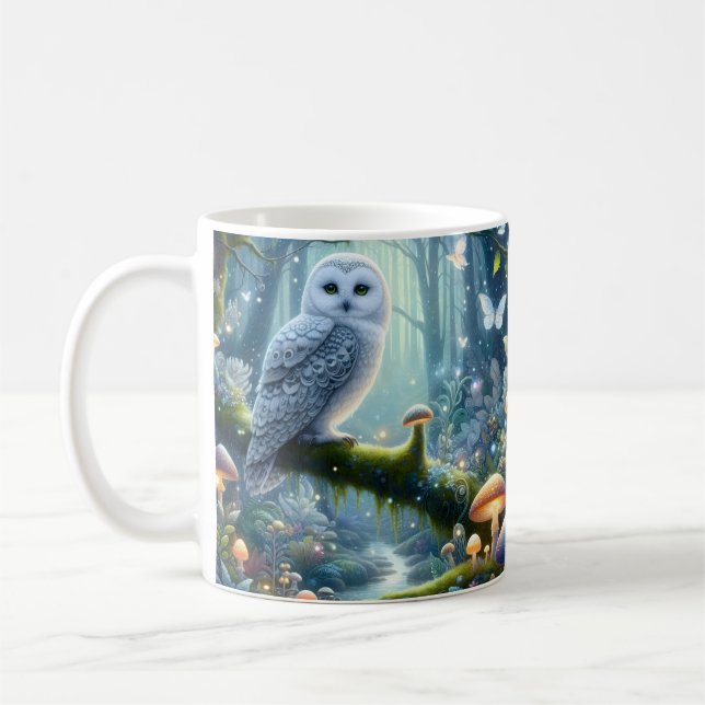Magical White owl Coffee Mug (Left)
