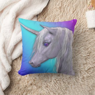 Magical White Unicorn on Rainbow Pastel