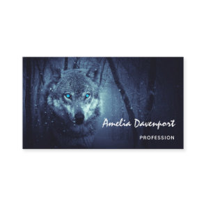 Magical Wild Wolf with Amazing Blue Eyes Business Card