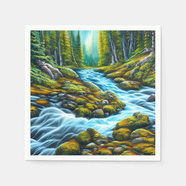Magical Wilderness Bubbling Brook Napkins (Front)