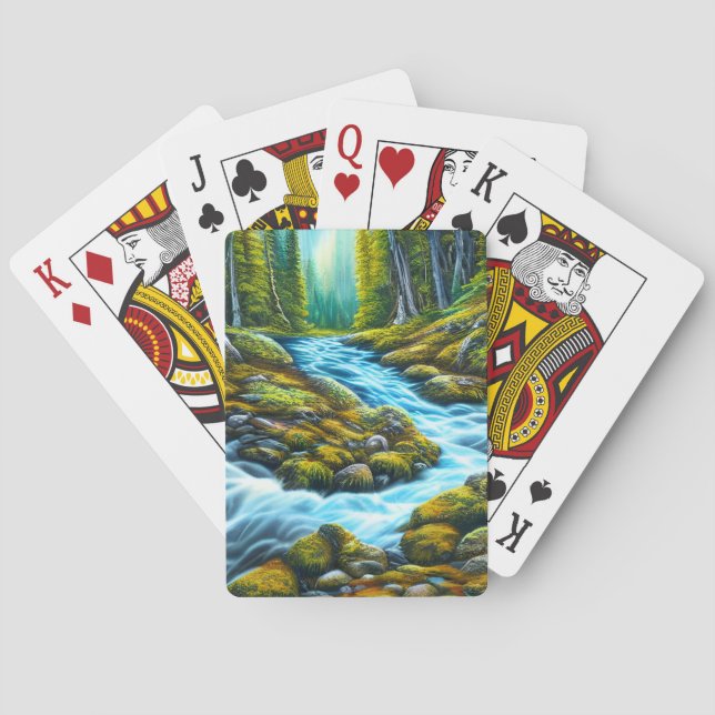 Magical Wilderness Bubbling Brook Poker Cards (Back)