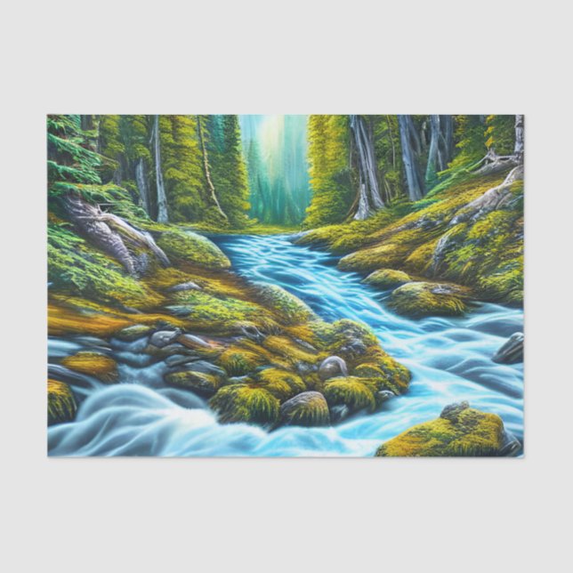 Magical Wilderness Bubbling Brook Tissue Paper (Front)