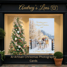 Magical Winter Carriage Ride Christmas Photo Card