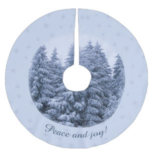 Magical winter forest - blue, custom brushed polyester tree skirt