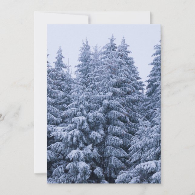 Magical winter forest - blue, custom  invitation (Front)