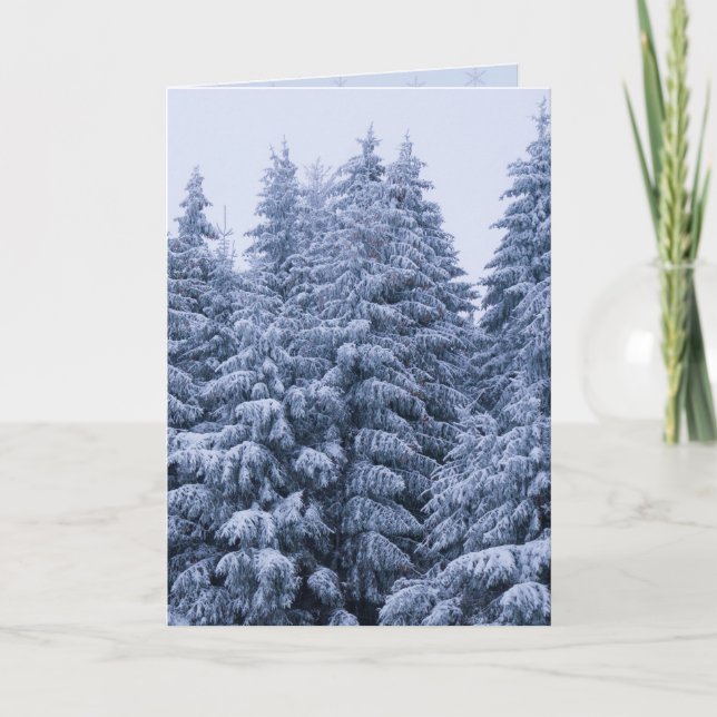 Magical winter forest - blue, custom  note card (Front)