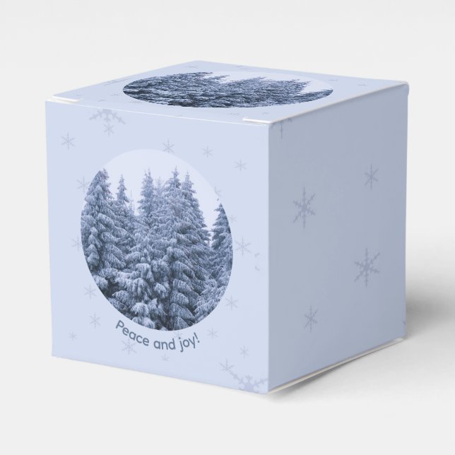 Magical winter forest - christmas party    favor boxes (Front Side)