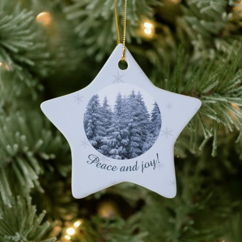 Magical winter forest _   custom Ceramic Ornament