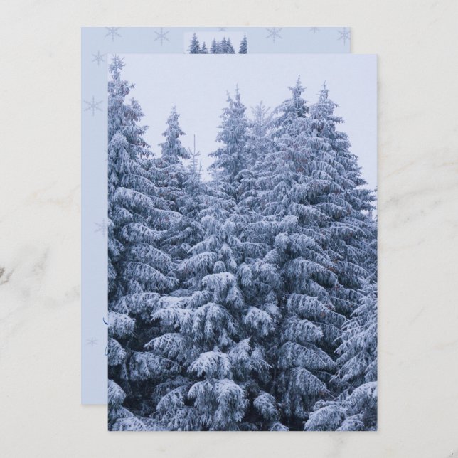 Magical winter forest - custom Christmas card (Front/Back)