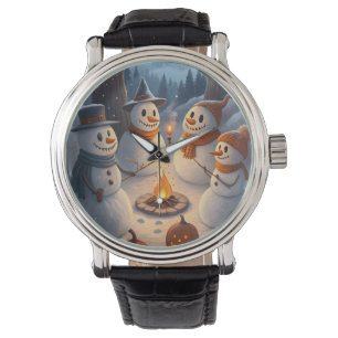 Magical Winter Halloween Snowman Gathering   Spook Watch