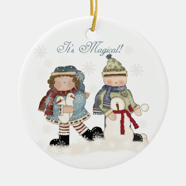 Magical Winter Holiday Keepsake Ornament (Front)