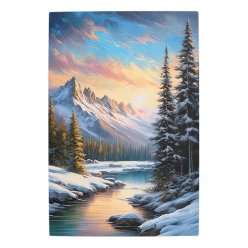 Magical Winter Landscape Metal Print