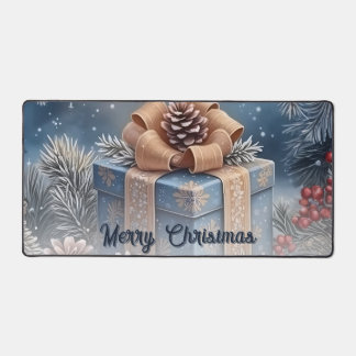 Magical Winter Merry Christmas Gift Scene Desk Mat