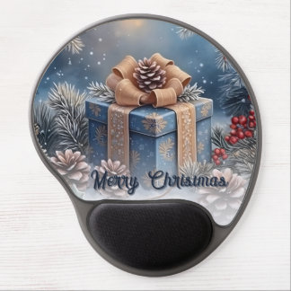 Magical Winter Merry Christmas Gift Scene Gel Mouse Pad