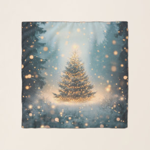 Magical Winter Snowy Forest Christmas Tree Scarf
