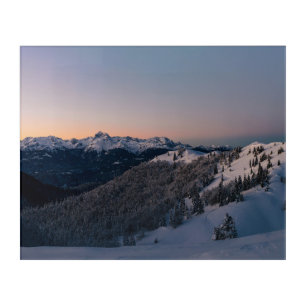 Magical winter sunset with mountain Triglav Acrylic Print