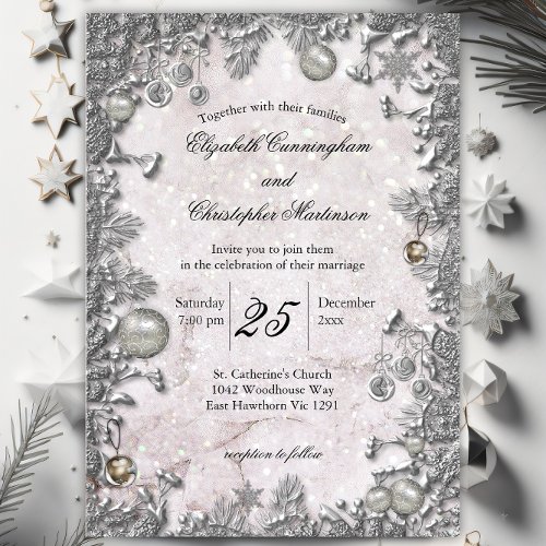 Magical Winter Wedding Christmas Invitation