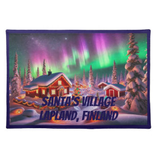 Magical Winter Wonderland: Santa's Village Cloth Placemat