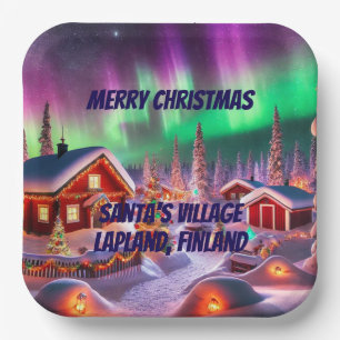 Magical Winter Wonderland: Santa's Village Paper Plates