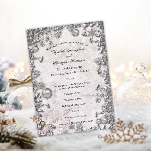 Magical Winter Wonderland Wedding Program