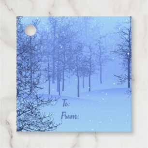 Magical Winter Woods on a Favor Tags