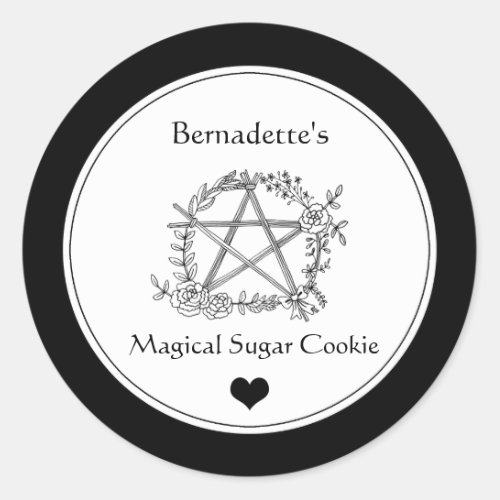 Magical Witch Cute Cunny Whimsical Custom Cookie Classic Round Sticker
