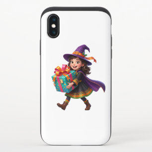 Magical Witch Delivering Gifts Halloween Fantasy iPhone XS Slider Case