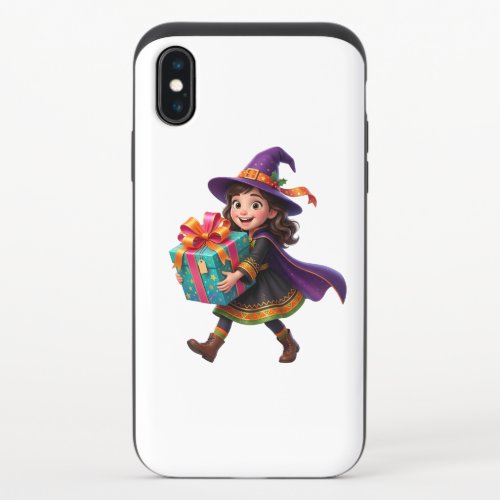 Magical Witch Delivering Gifts Halloween Fantasy iPhone XS Slider Case