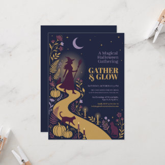 Magical Witch Halloween Gathering Party Invitation