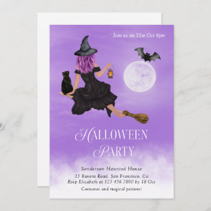 Magical Witch Halloween Party Invitation