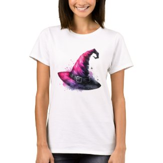 Magical Witch Hat Pink Designs T-Shirt