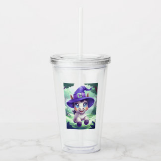 Magical Witch Pony Fantasy Acrylic Tumbler
